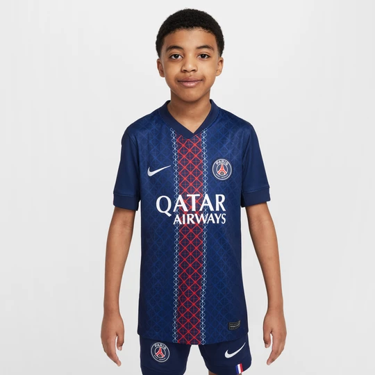 Zdjęcie produktu Koszulka piłkarska dla dużych dzieci Nike Dri-FIT Paris Saint-Germain Stadium 2025/26 (wersja domowa) – replika - Niebieski