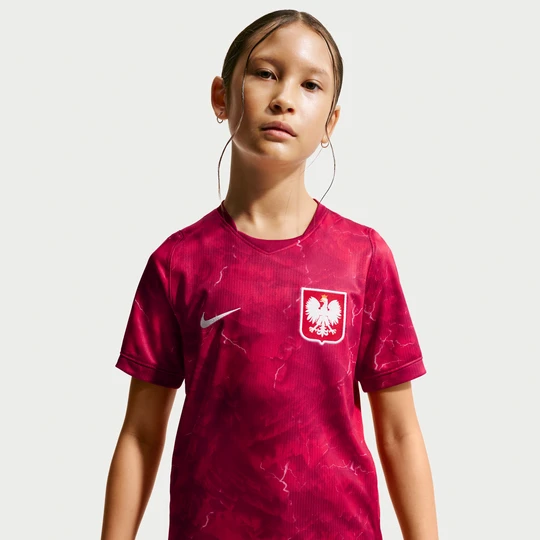 Zdjęcie produktu Koszulka piłkarska dla dużych dzieci Nike Dri-FIT Polska Stadium 2026 (wersja wyjazdowa) – replika - Czerwony