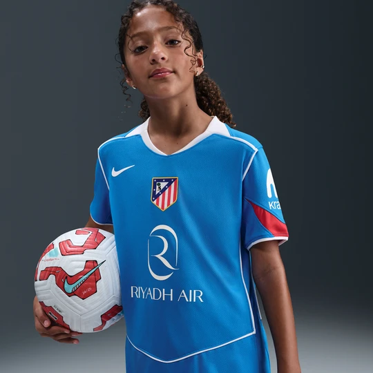 Zdjęcie produktu Koszulka piłkarska dla dużych dzieci Nike Dri-FIT Total 90 Atlético Madryt 2025 / 26 Stadium (wersja trzecia) – replika - Niebieski