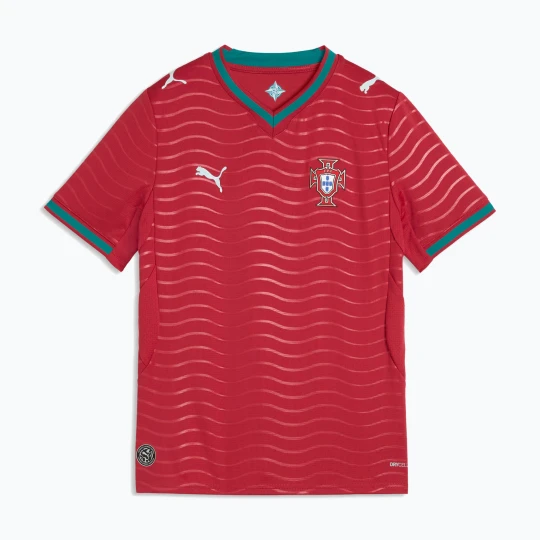 Zdjęcie produktu Koszulka piłkarska dziecięca PUMA FPF Portugal Home Jersey Replica Club Jr red / green
