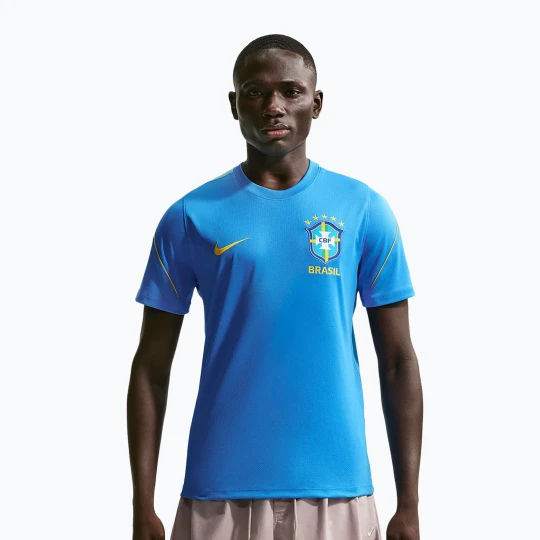 Zdjęcie produktu Koszulka piłkarska męska Nike Brazil Strike light photo blue / light menta / midwest gold
