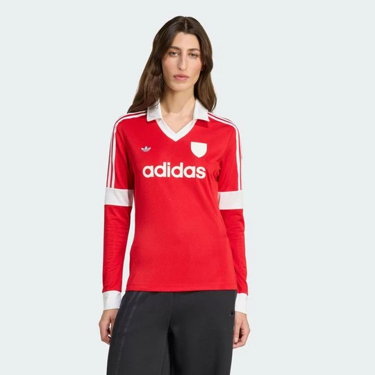 Zdjęcie produktu Koszulka piłkarska z długim rękawem i grafiką Adidas Better Scarlet
