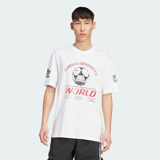 Zdjęcie produktu Koszulka piłkarska z grafiką z lat 90 Adidas biały