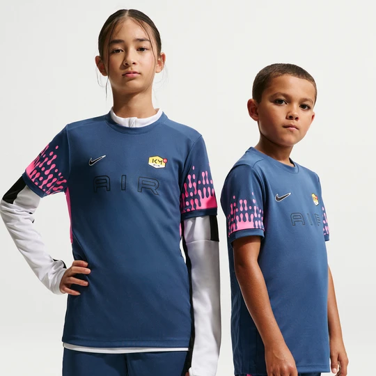 Zdjęcie produktu Koszulka piłkarska z krótkim rękawem dla dużych dzieci Dri-FIT Kylian Mbappé Academy - Niebieski Nike
