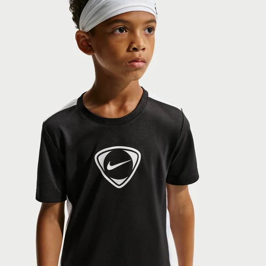 Zdjęcie produktu Koszulka piłkarska z krótkim rękawem dla dużych dzieci Nike Academy+ - Czerń