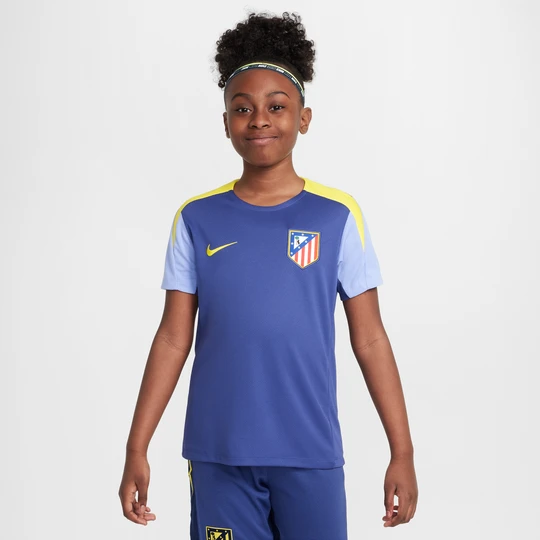 Zdjęcie produktu Koszulka piłkarska z krótkim rękawem dla dużych dzieci Nike Dri-FIT Atlético Madryt Strike - Fiolet
