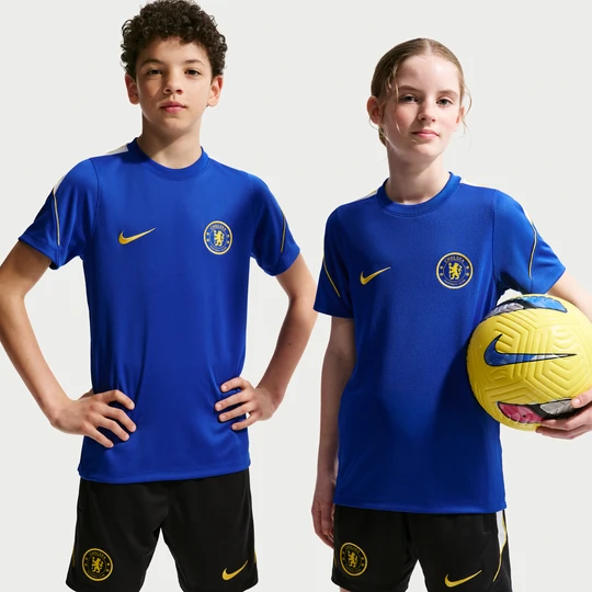 Zdjęcie produktu Koszulka piłkarska z krótkim rękawem dla dużych dzieci Nike Dri-FIT Chelsea FC Strike - Niebieski