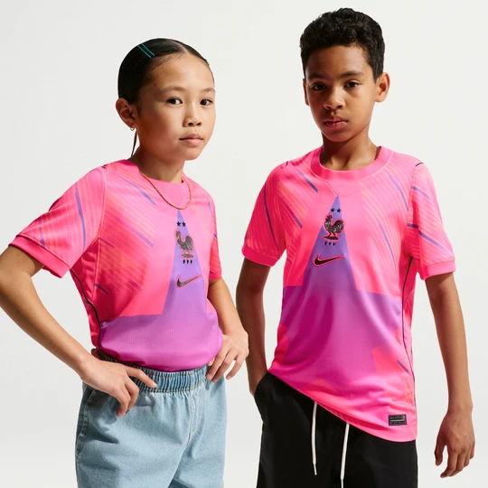 Zdjęcie produktu Koszulka piłkarska z krótkim rękawem dla dużych dzieci Nike Dri-FIT FFF Stadium Goalkeeper 2026 – replika - Różowy