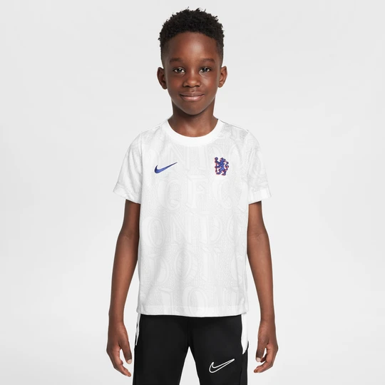 Zdjęcie produktu Koszulka piłkarska z krótkim rękawem dla małych dzieci Nike Dri-FIT Chelsea F.C. Academy Pro - Biel