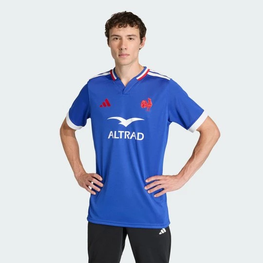 Zdjęcie produktu Koszulka podstawowa do rugby Francja Adidas Semi Lucid Blue