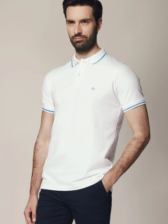 Zdjęcie produktu Koszulka Polo Bawełniana Biała Morty Lancerto