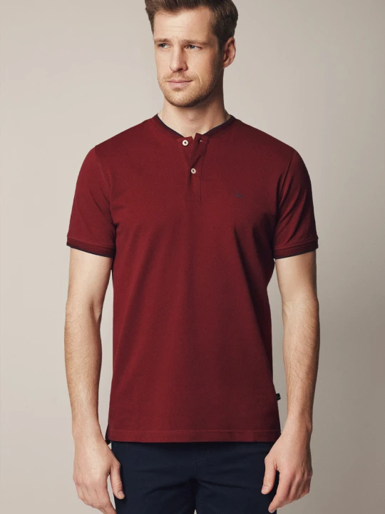 Zdjęcie produktu Koszulka Polo Bawełniana Bordowa Robbie Lancerto