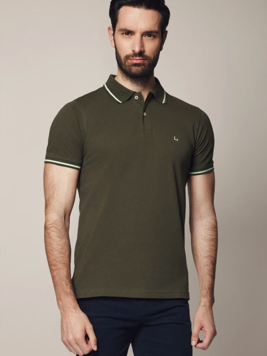 Zdjęcie produktu Koszulka Polo Bawełniana Ciemnozielona Morty Lancerto Zielony