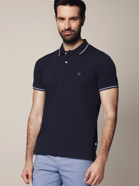 Zdjęcie produktu Koszulka Polo Bawełniana Granatowa Morty Lancerto