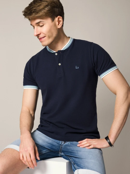 Zdjęcie produktu Koszulka Polo Bawełniana Granatowa Steve Lancerto