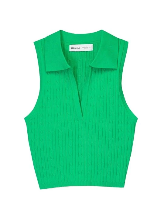 Zdjęcie produktu Koszulka polo Bershka butelkowa zieleń
