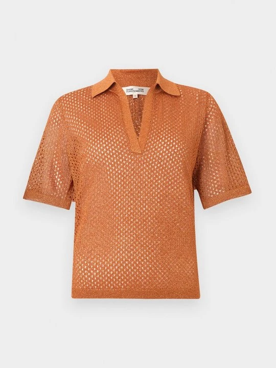 Zdjęcie produktu Koszulka polo Diane Von Furstenberg pomarańczowy