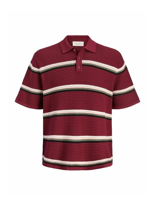 Zdjęcie produktu Koszulka polo Jack&Jones ciemnoczerwony
