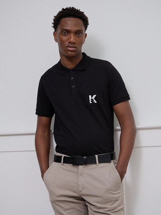 Zdjęcie produktu Koszulka polo KARL LAGERFELD antracytowy melanż
