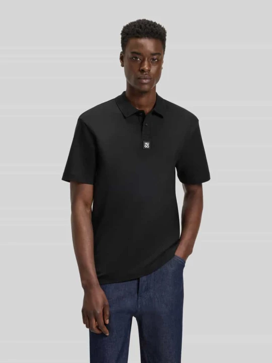 Zdjęcie produktu Koszulka polo krój regular fit z czystej bawełny model „DEABONO_D” Hugo Czarny