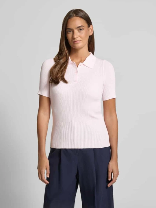 Zdjęcie produktu Koszulka polo krój slim fit z prążkowanej dzianiny Boss Różowawy