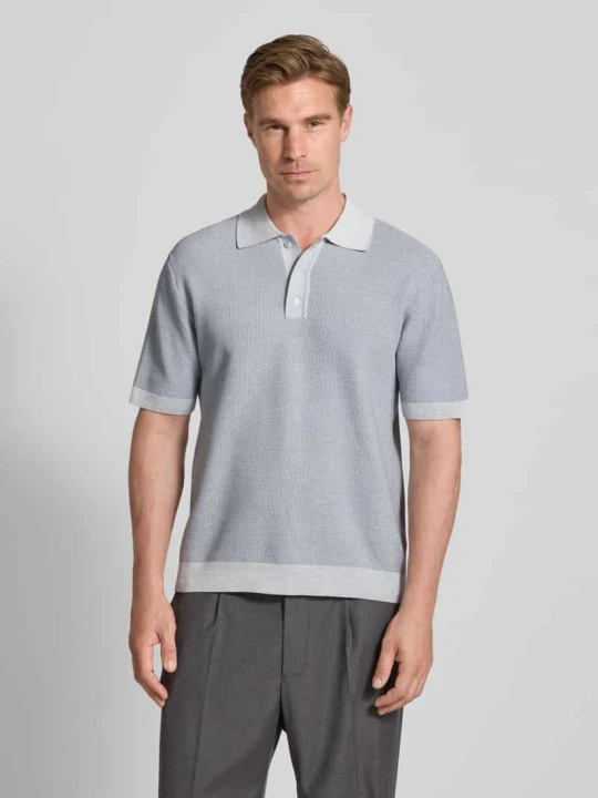 Zdjęcie produktu Koszulka polo kroju regular fit z fakturowanym wzorem model ‘TAMIAN’ Drykorn Niebieski