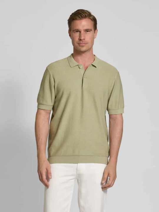 Zdjęcie produktu Koszulka polo kroju relaxed fit z fakturowanym wzorem model ‘EDWARD’ Casual Friday Limonkowy