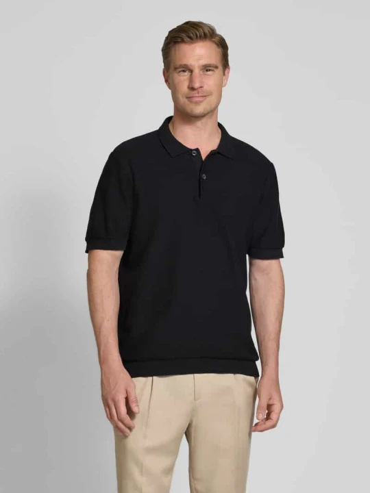 Zdjęcie produktu Koszulka polo kroju relaxed fit z fakturowanym wzorem model ‘EDWARD’ Casual Friday Ciemnoniebieski