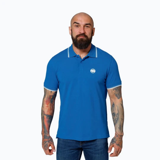 Zdjęcie produktu Koszulka polo męska Pitbull Polo Pique Stripes Regular royal blue