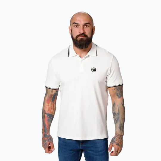 Zdjęcie produktu Koszulka polo męska Pitbull Polo Pique Stripes Regular white
