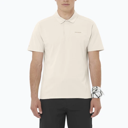 Zdjęcie produktu Koszulka polo męska Salomon Trackline Polo silver cloud Beżowy