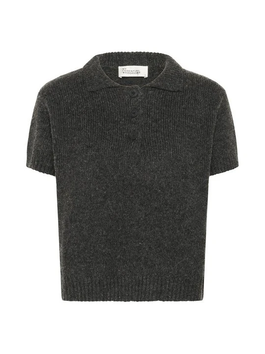 Zdjęcie produktu Koszulka polo My Essential Wardrobe ciemnoszary melanż