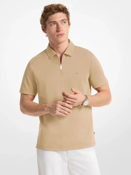 Zdjęcie produktu Koszulka polo na zamek z piki z mieszanki bawełny Michael Kors