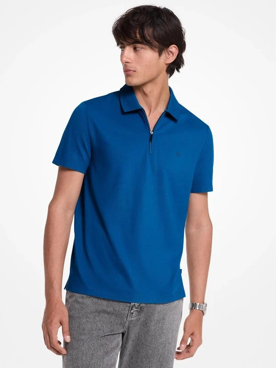 Zdjęcie produktu Koszulka polo na zamek z piki z mieszanki bawełny Michael Kors