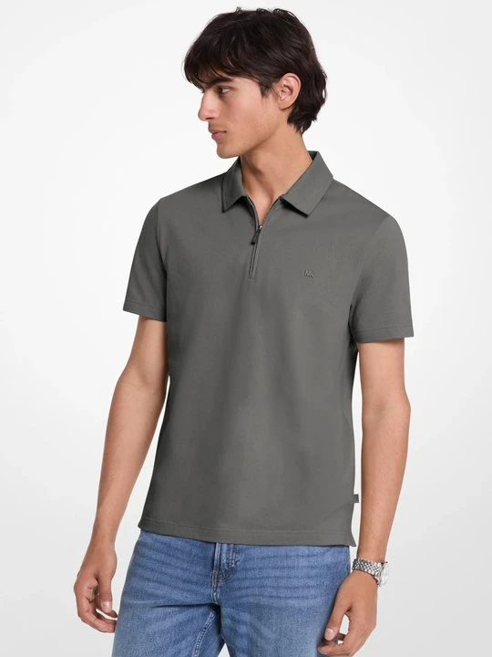 Zdjęcie produktu Koszulka polo na zamek z piki z mieszanki bawełny Michael Kors