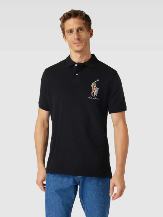 Zdjęcie produktu Koszulka polo o kroju classic fit z wyhaftowanym logo Polo Ralph Lauren Czarny