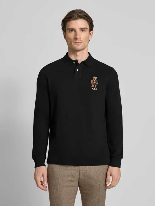 Zdjęcie produktu Koszulka polo o kroju classic fit z wyhaftowanym logo Polo Ralph Lauren Czarny
