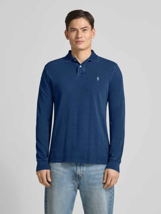 Zdjęcie produktu Koszulka polo o kroju custom fit z wyhaftowanym logo Polo Ralph Lauren Ciemnoniebieski