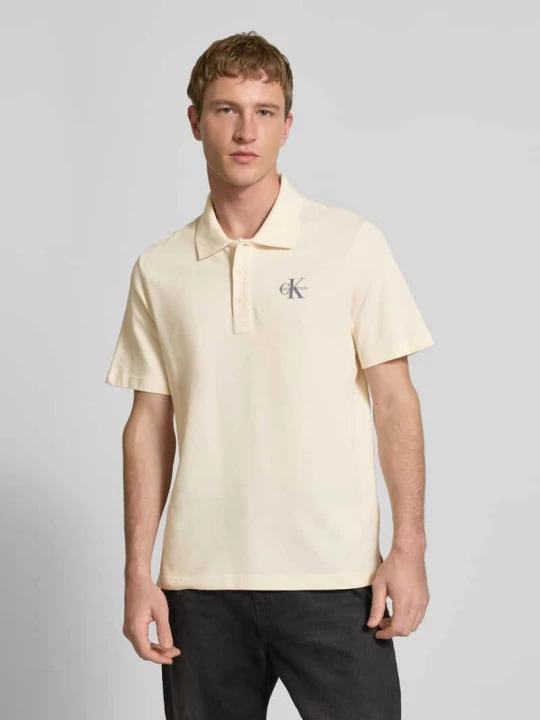 Zdjęcie produktu Koszulka polo o kroju easy fit z kołnierzykiem polo Calvin Klein Jeans Beżowy