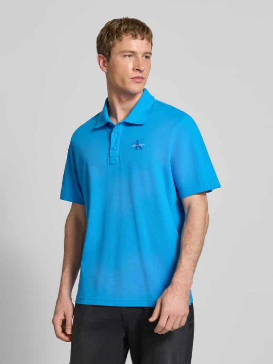 Zdjęcie produktu Koszulka polo o kroju easy fit z kołnierzykiem polo Calvin Klein Jeans Królewski niebieski