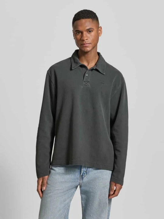 Zdjęcie produktu Koszulka polo o kroju loose fit z bawełny model 'Thiago' Wood Wood Ciemnoszary