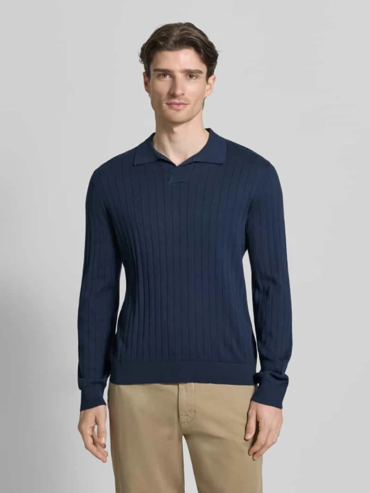 Zdjęcie produktu Koszulka polo o kroju loose fit z czystej bawełny model 'TORINO' Selected Homme Ciemnoniebieski