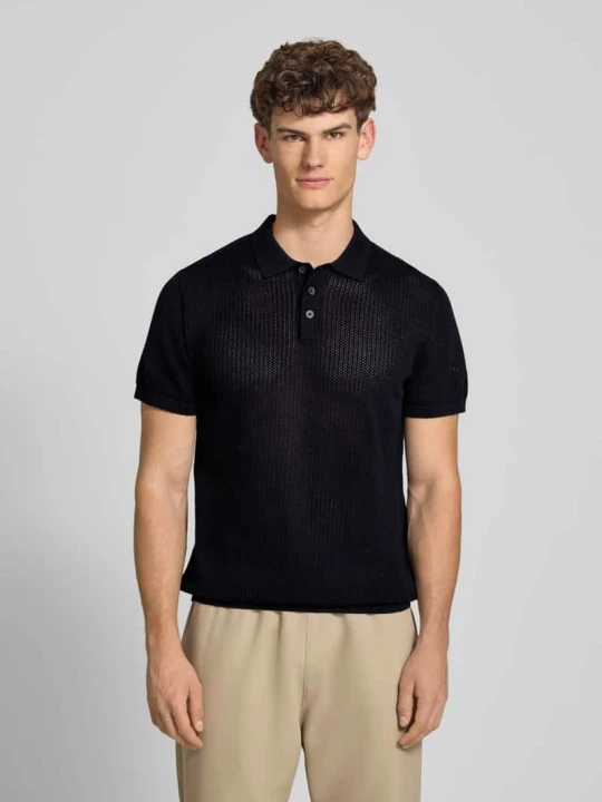 Zdjęcie produktu Koszulka polo o kroju modern fit z krótką listwą guzikową model 'JESS' Jack&Jones Czarny