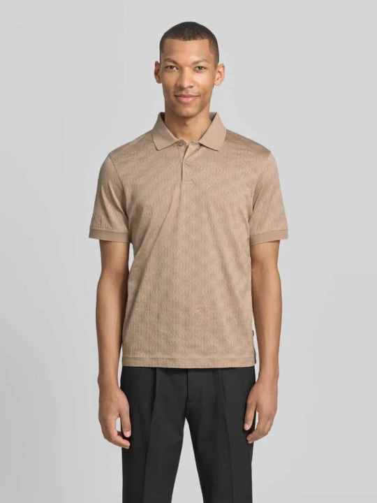 Zdjęcie produktu Koszulka polo o kroju nowoczesnym z fakturowanym wzorem model 'Roberto' JOOP! Beżowy