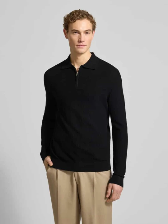Zdjęcie produktu Koszulka polo o kroju oversized z czystej bawełny model ‘CRAN’ Selected Homme Czarny