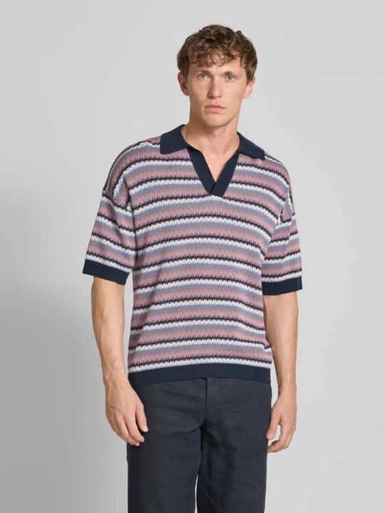 Zdjęcie produktu Koszulka polo o kroju oversized z dekoltem w serek model ‘LAURENZZO’ Drykorn Różowawy