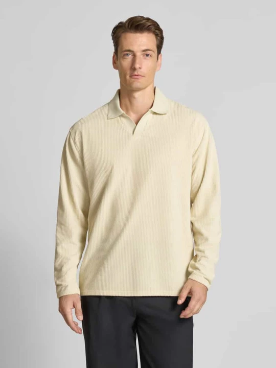 Zdjęcie produktu Koszulka polo o kroju oversized z fakturowanym wzorem lindbergh Kamienny