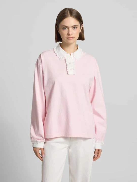 Zdjęcie produktu Koszulka polo o kroju oversized z obszyciem w kontrastowym kolorze model 'Jolina' Oh April