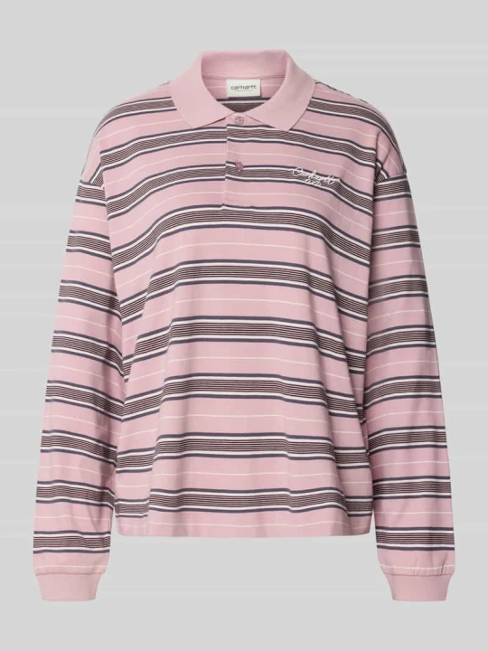 Zdjęcie produktu Koszulka polo o kroju oversized z wyhaftowanym logo model 'Bronson' Carhartt WIP Różowy