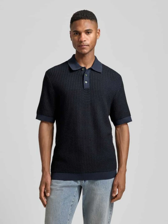 Zdjęcie produktu Koszulka polo o kroju regular fit w stylu dzianiny model 'Kingsley' Jack&Jones Granatowy